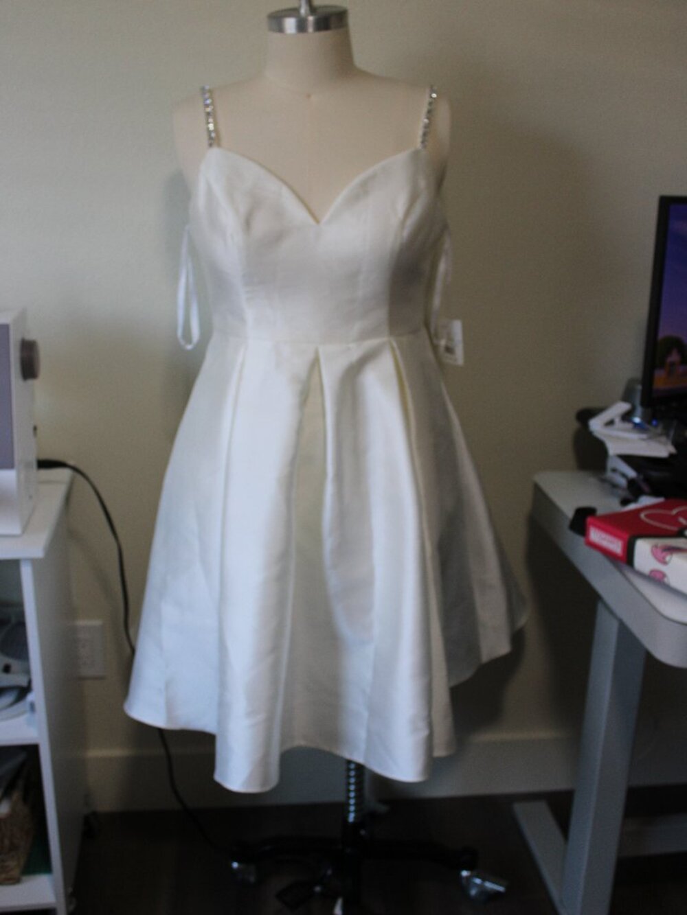 David's Bridal Little White Dress 16W